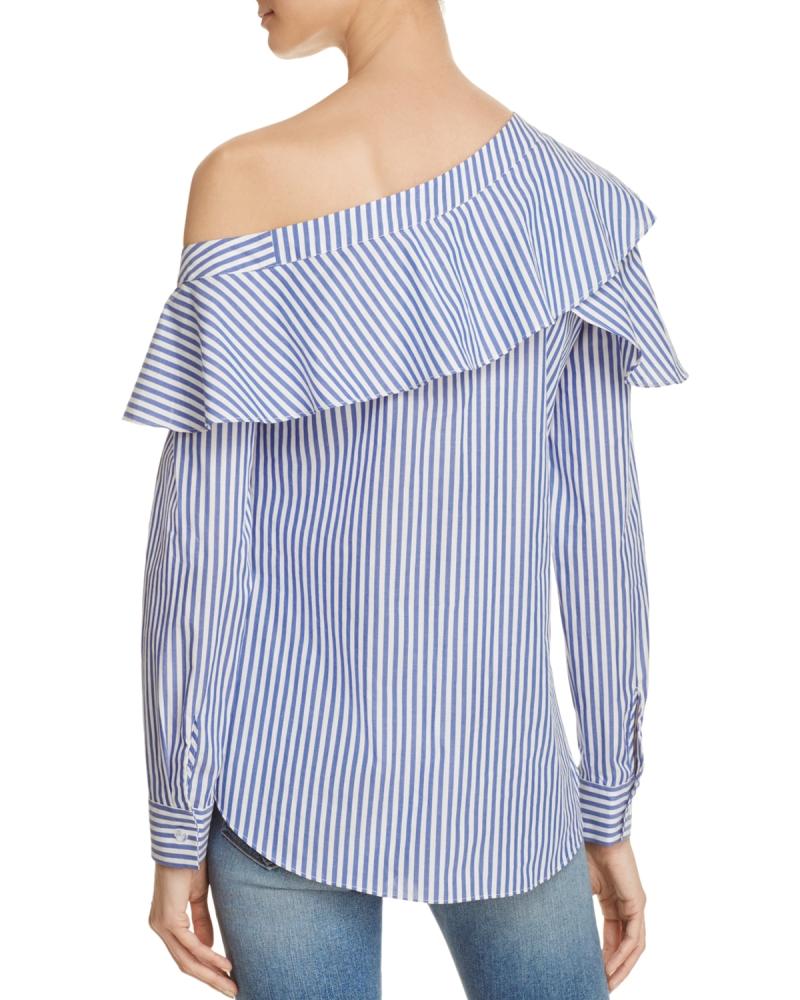 Top de mujer Bardot con volantes de un hombro A1479 $89 - Imagen 8 de 12